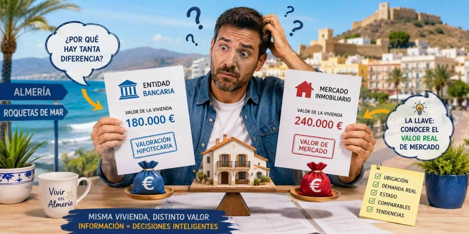 ¿Por qué las tasaciones bancarias y el valor de mercado en Almería no siempre coinciden?