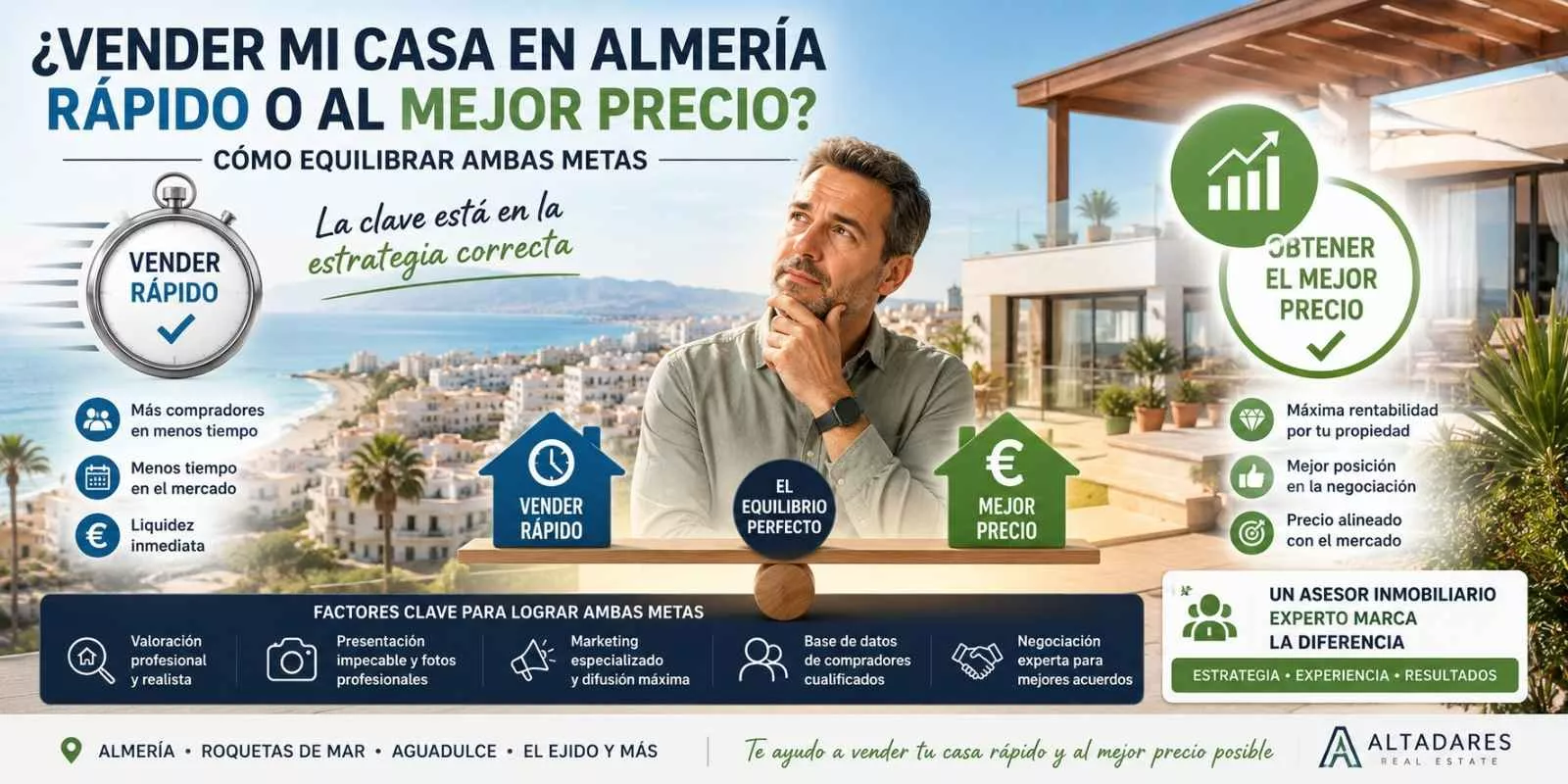¿Vender mi casa en Almería rápido o al mejor precio? Cómo equilibrar ambas metas