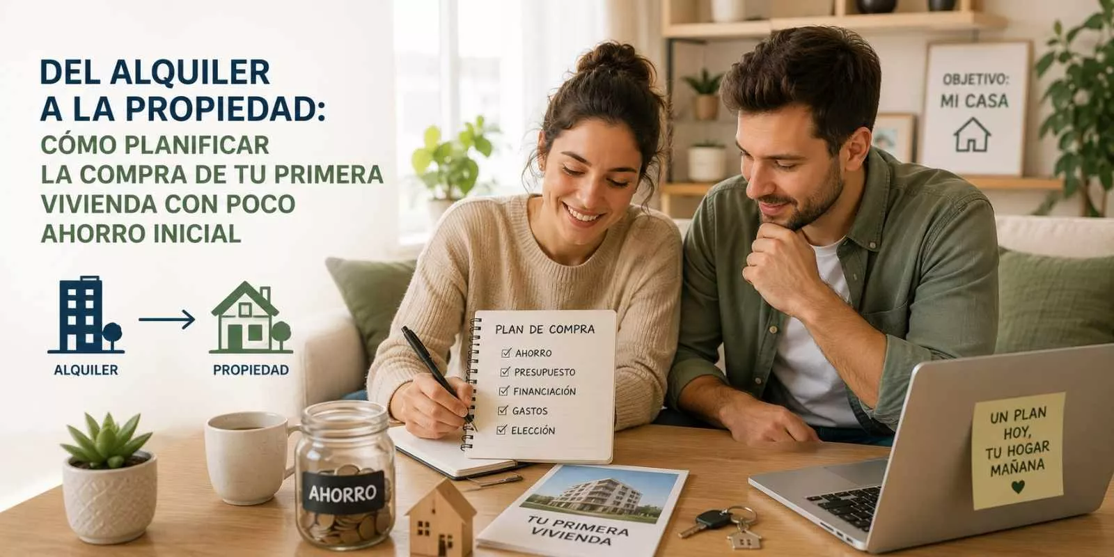 Del alquiler a la propiedad: Cómo planificar la compra de tu primera vivienda con poco ahorro inicial