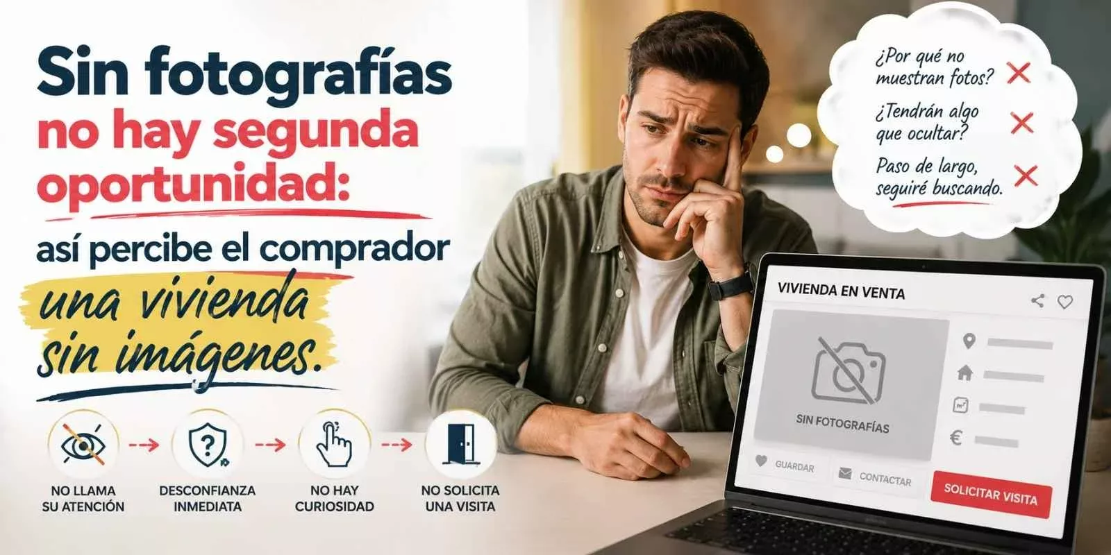 Sin fotografías no hay segunda oportunidad: así percibe el comprador una vivienda sin imágenes.