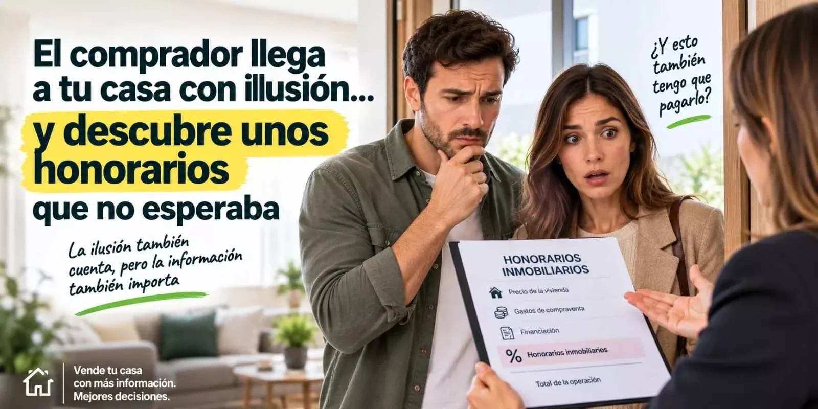 El comprador llega a tu casa con ilusión… y descubre unos honorarios que no esperaba
