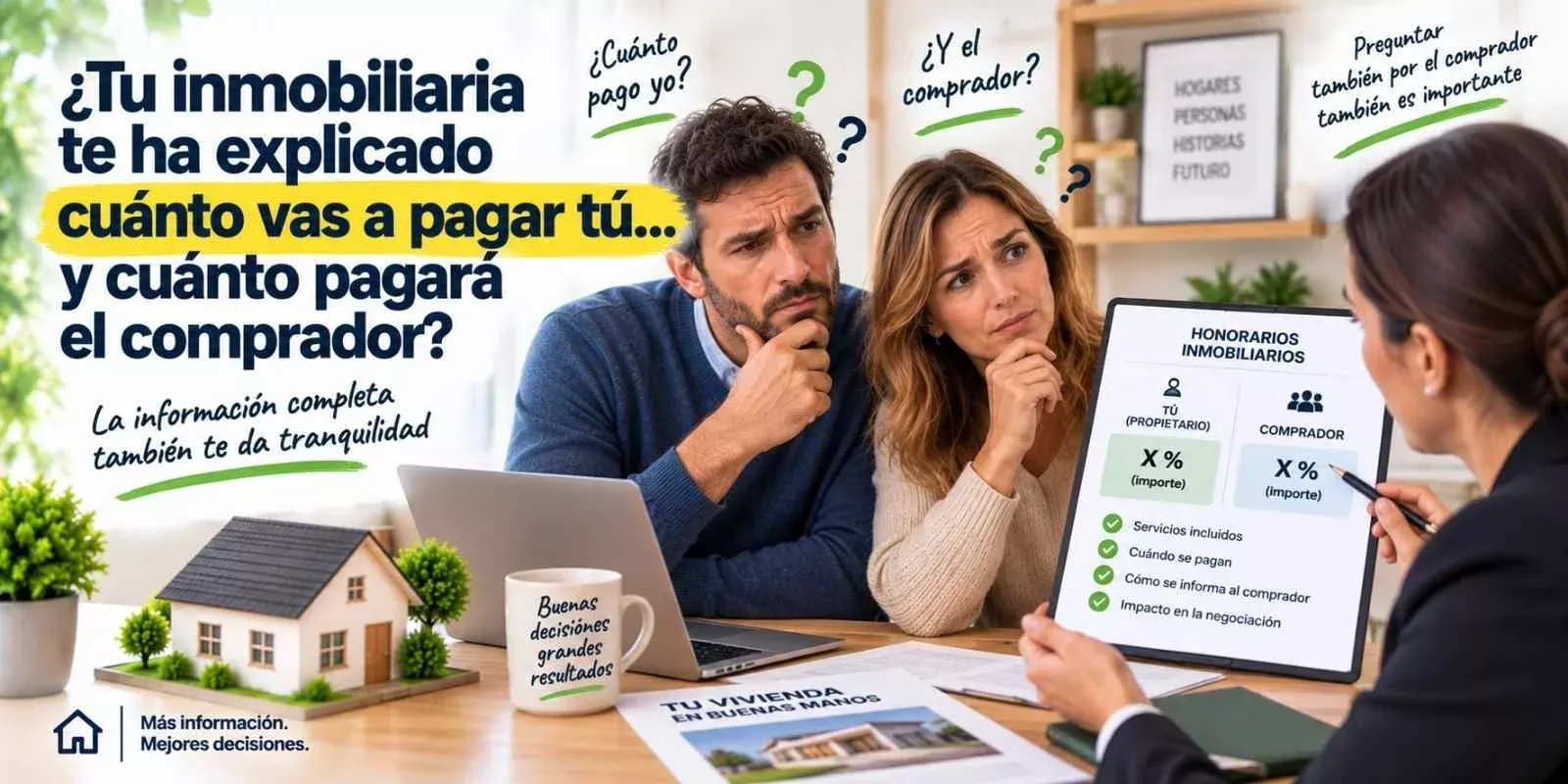 ¿Tu inmobiliaria te ha explicado cuánto vas a pagar tú… y cuánto pagará el comprador?