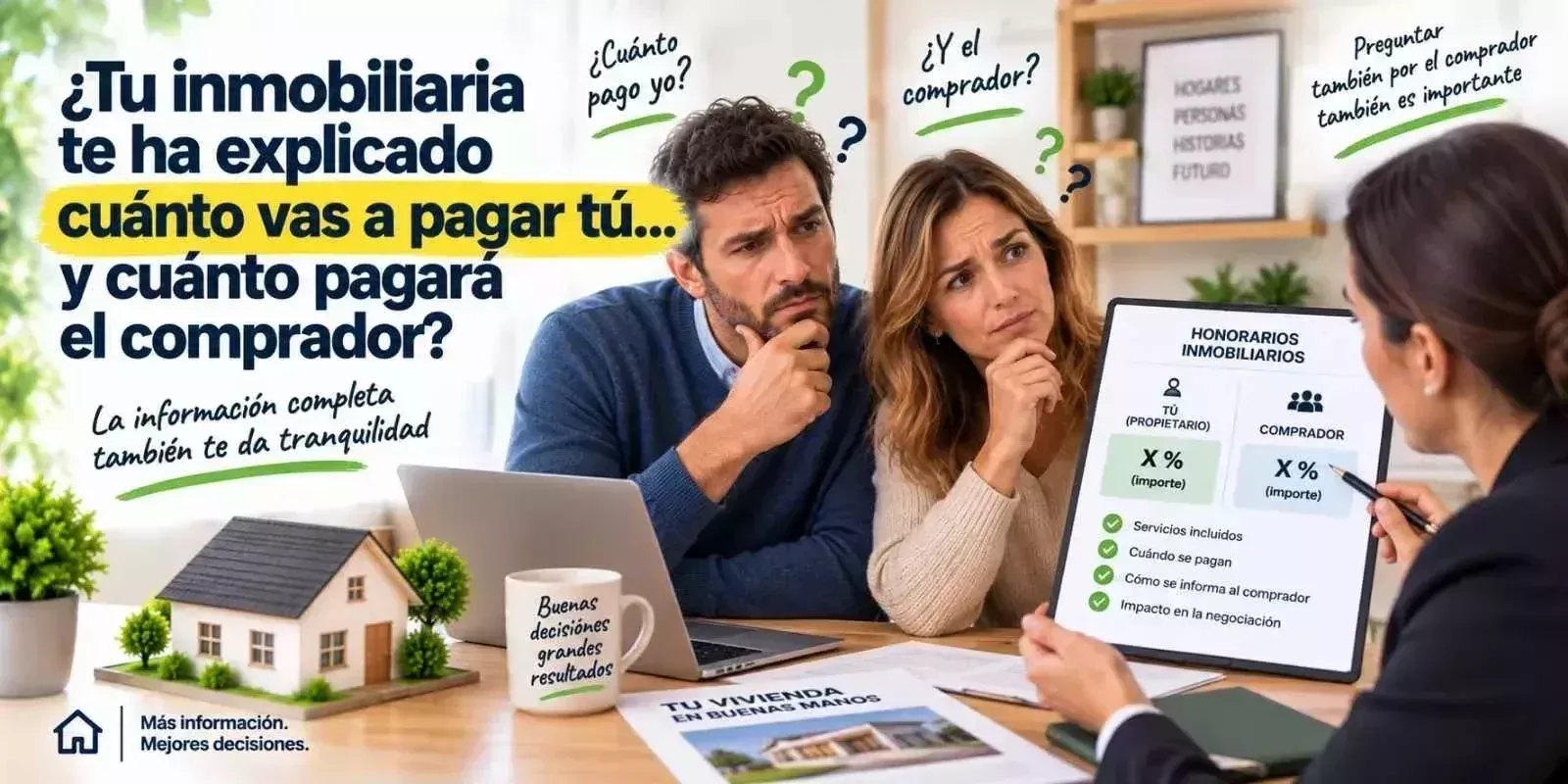 ¿Tu inmobiliaria te ha explicado cuánto vas a pagar tú… y cuánto pagará el comprador?