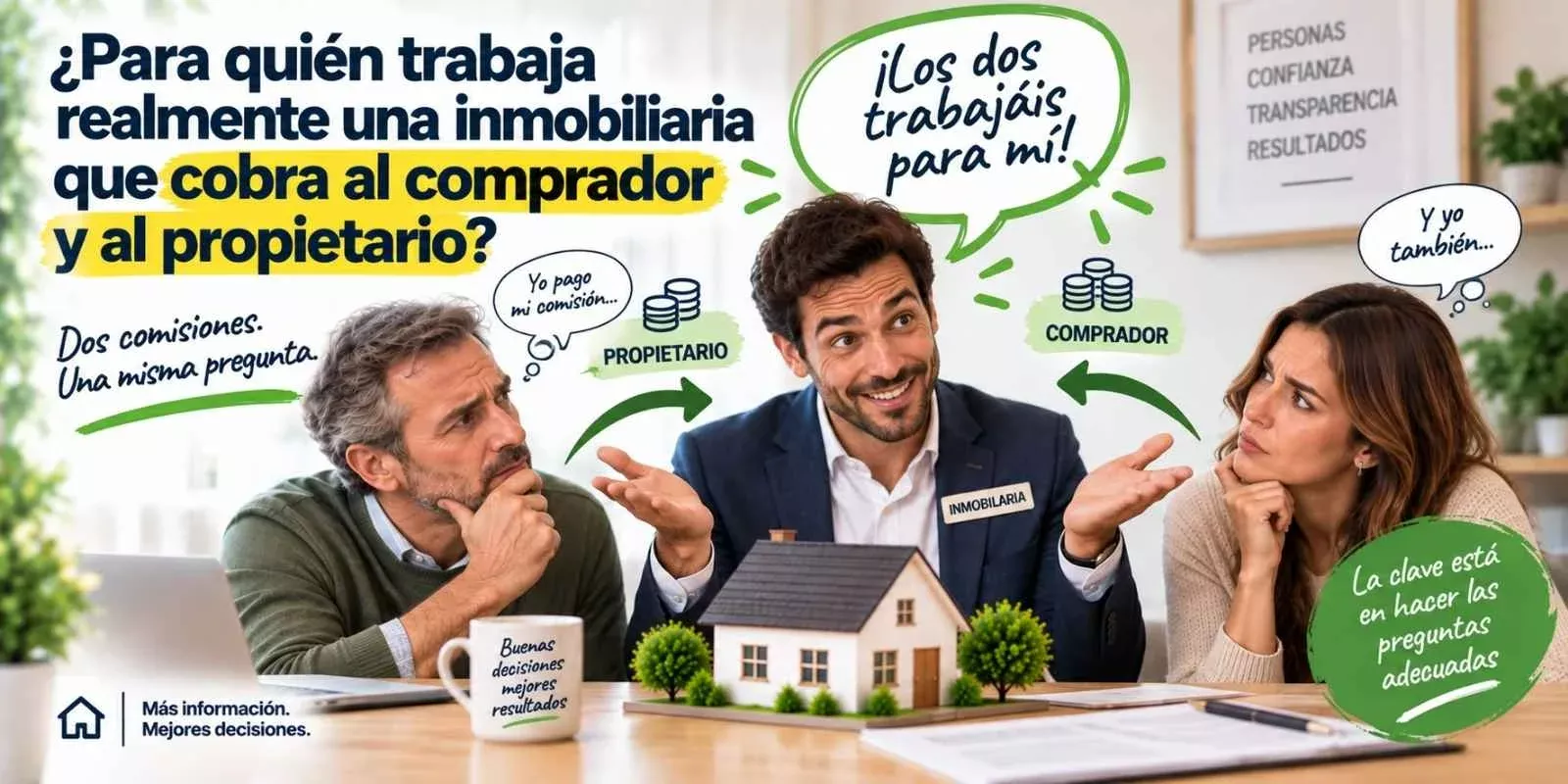 ¿Para quién trabaja realmente una inmobiliaria que cobra al comprador y al propietario?